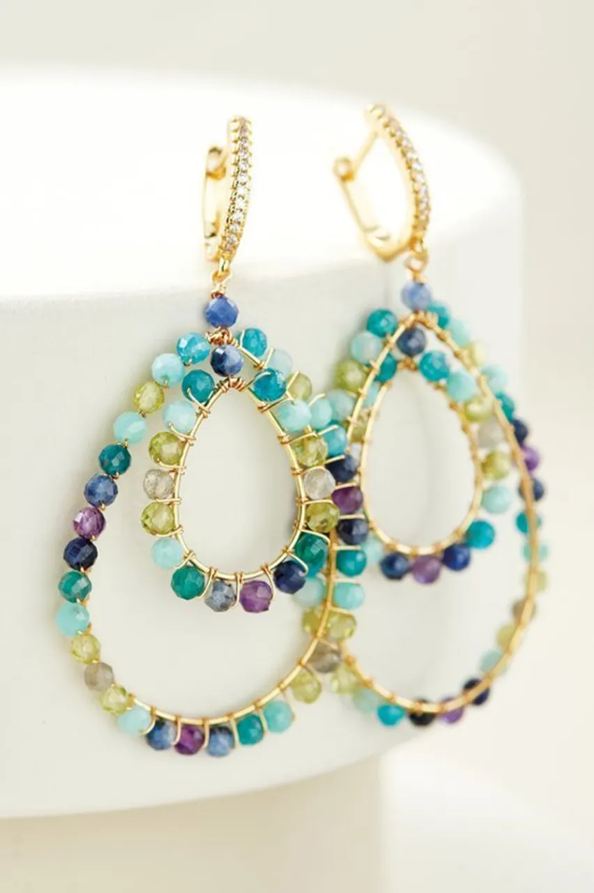 Soft Surroundings Mimi Beaded Hoop Earrings- Jewelry|Earrings