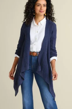 Soft Surroundings Minah Cable Knit Cardigan- Tops|Sweaters & Cardigans