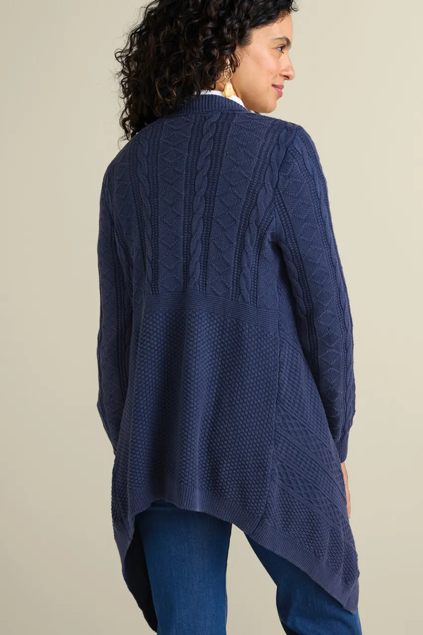 Soft Surroundings Minah Cable Knit Cardigan- Tops|Sweaters & Cardigans