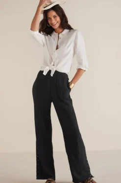 Soft Surroundings Oceo Gauze Wide-Leg Pants- Pants