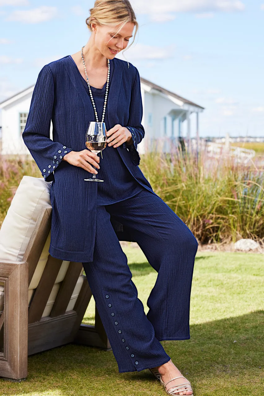 Soft Surroundings Oceo Gauze Wide-Leg Pants- Pants