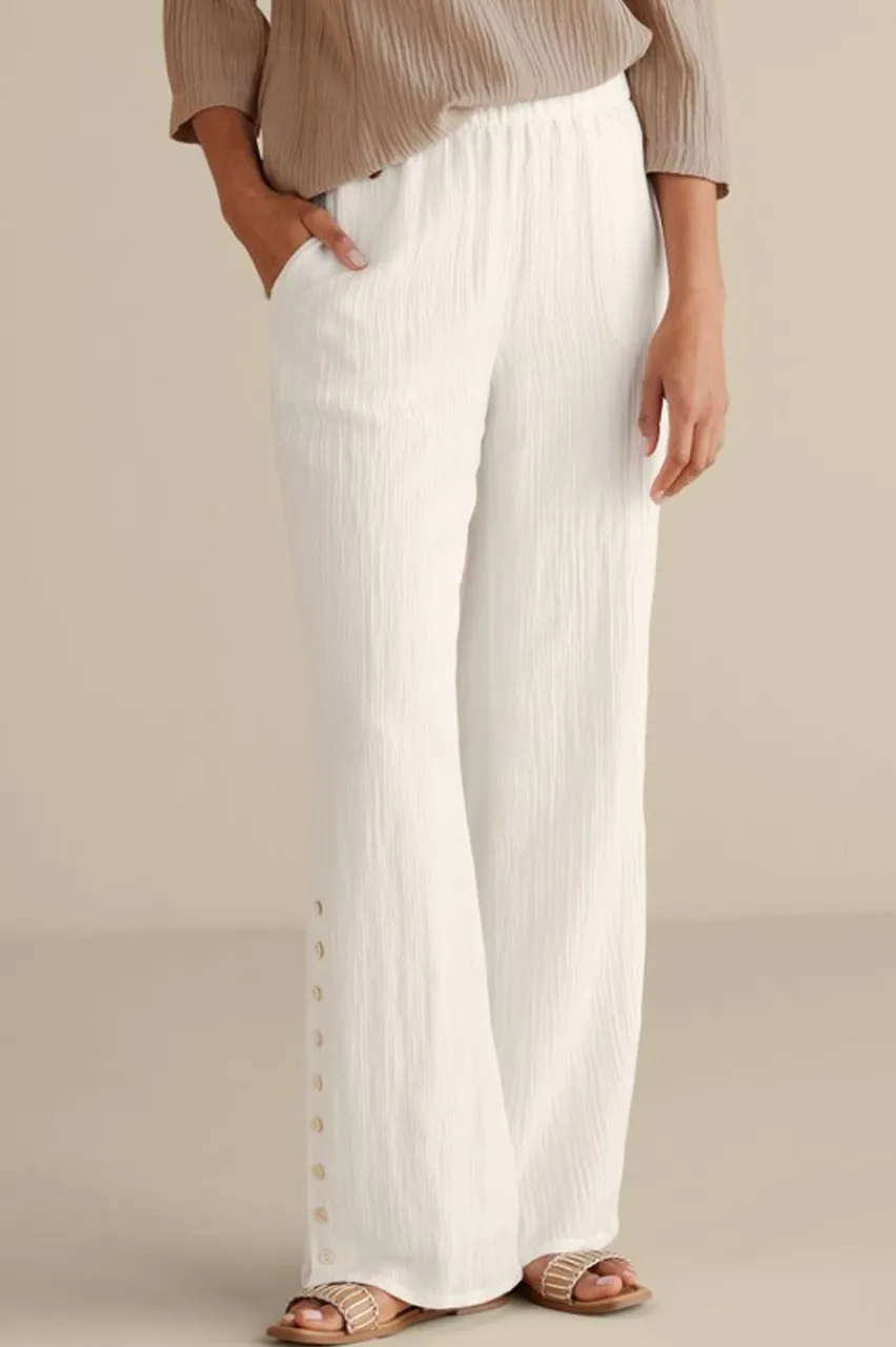 Soft Surroundings Oceo Gauze Wide-Leg Pants- Pants