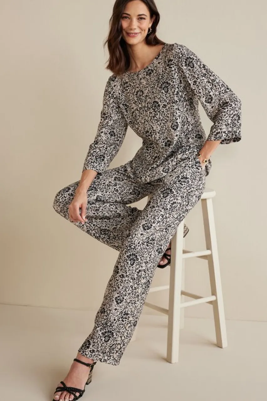 Soft Surroundings Oceo Gauze Wide-Leg Pants- Pants
