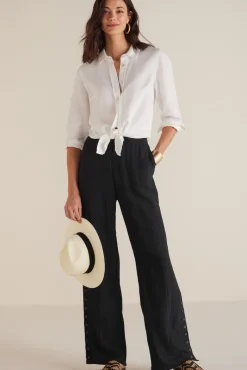 Soft Surroundings Oceo Gauze Wide-Leg Pants- Pants
