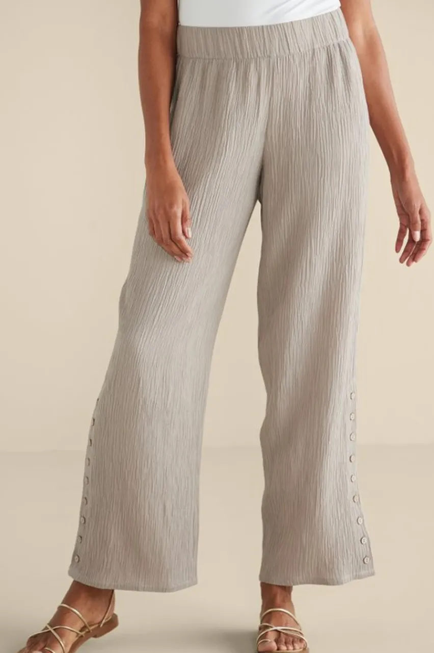 Soft Surroundings Oceo Gauze Wide-Leg Pants- Pants