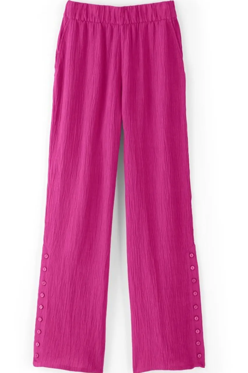 Soft Surroundings Oceo Gauze Wide-Leg Pants- Pants