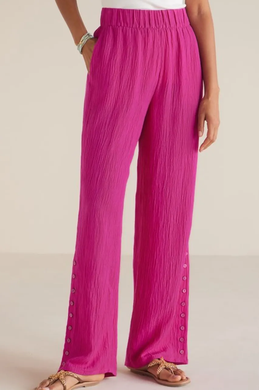 Soft Surroundings Oceo Gauze Wide-Leg Pants- Pants