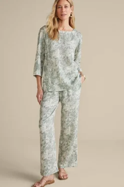 Soft Surroundings Oceo Gauze Wide-Leg Pants- Pants