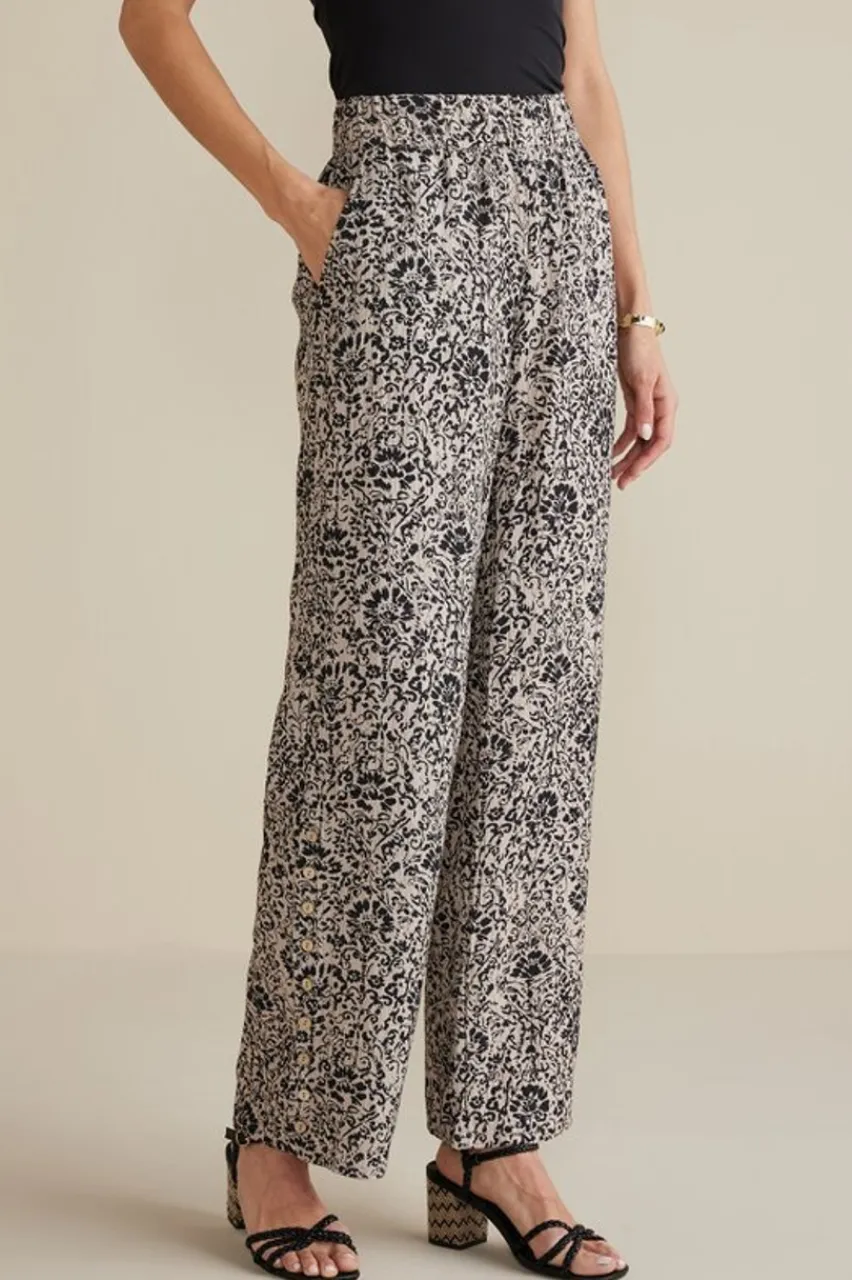 Soft Surroundings Oceo Gauze Wide-Leg Pants- Pants