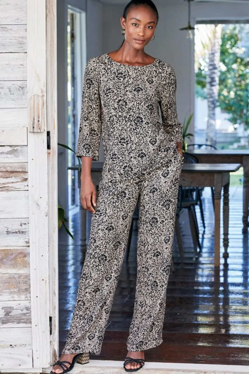 Soft Surroundings Oceo Gauze Wide-Leg Pants- Pants