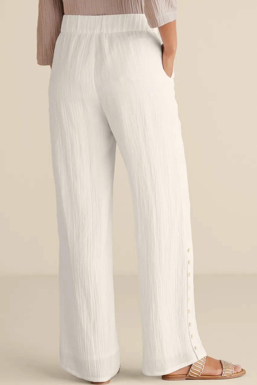 Soft Surroundings Oceo Gauze Wide-Leg Pants- Pants