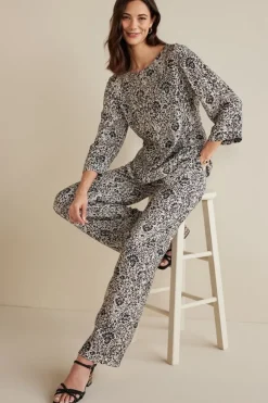 Soft Surroundings Oceo Gauze Wide-Leg Pants- Pants