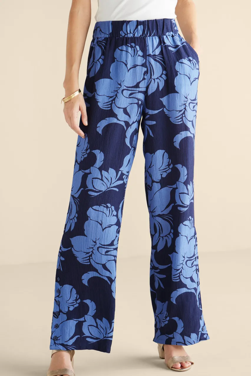 Soft Surroundings Oceo Gauze Wide-Leg Pants- Pants