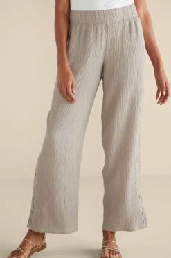 Soft Surroundings Oceo Gauze Wide-Leg Pants- Pants