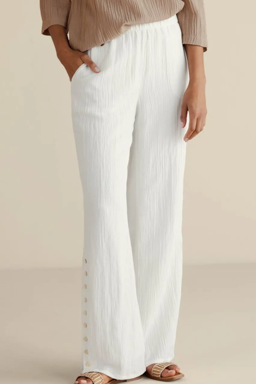 Soft Surroundings Oceo Gauze Wide-Leg Pants- Pants