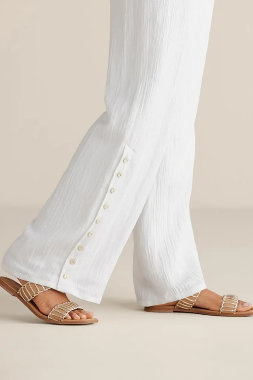 Soft Surroundings Oceo Gauze Wide-Leg Pants- Pants