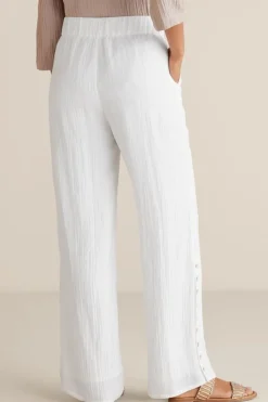 Soft Surroundings Oceo Gauze Wide-Leg Pants- Pants