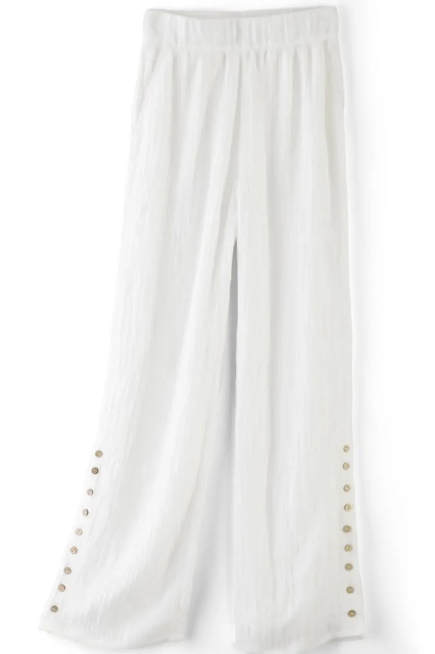 Soft Surroundings Oceo Gauze Wide-Leg Pants- Pants