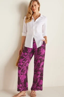 Soft Surroundings Oceo Gauze Wide-Leg Pants- Pants
