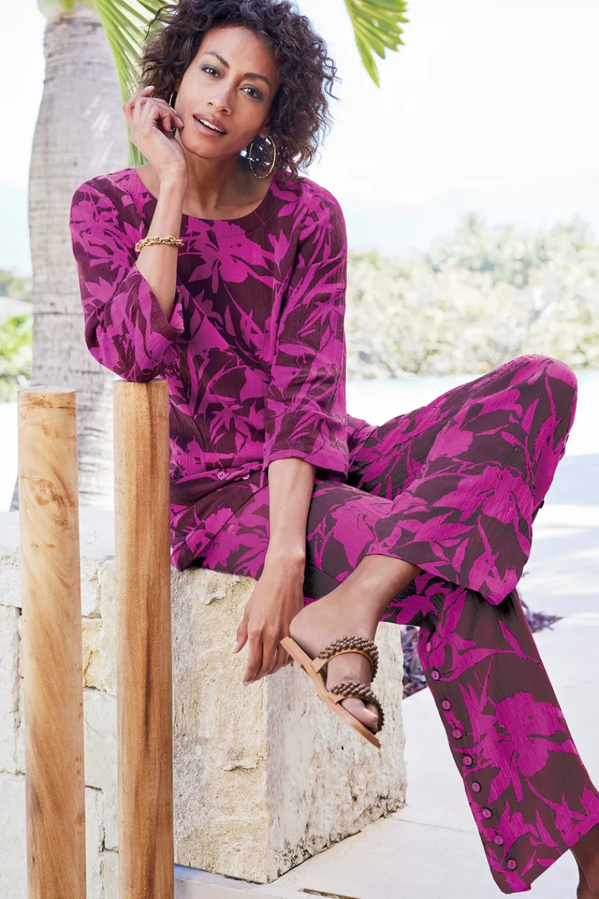Soft Surroundings Oceo Gauze Wide-Leg Pants- Pants