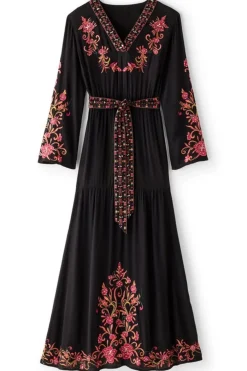 Soft Surroundings Onyx Embellished Maxi Dress- Dresses