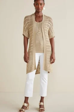 Soft Surroundings Opaline Shimmer Cardigan- Tops|Sweaters & Cardigans