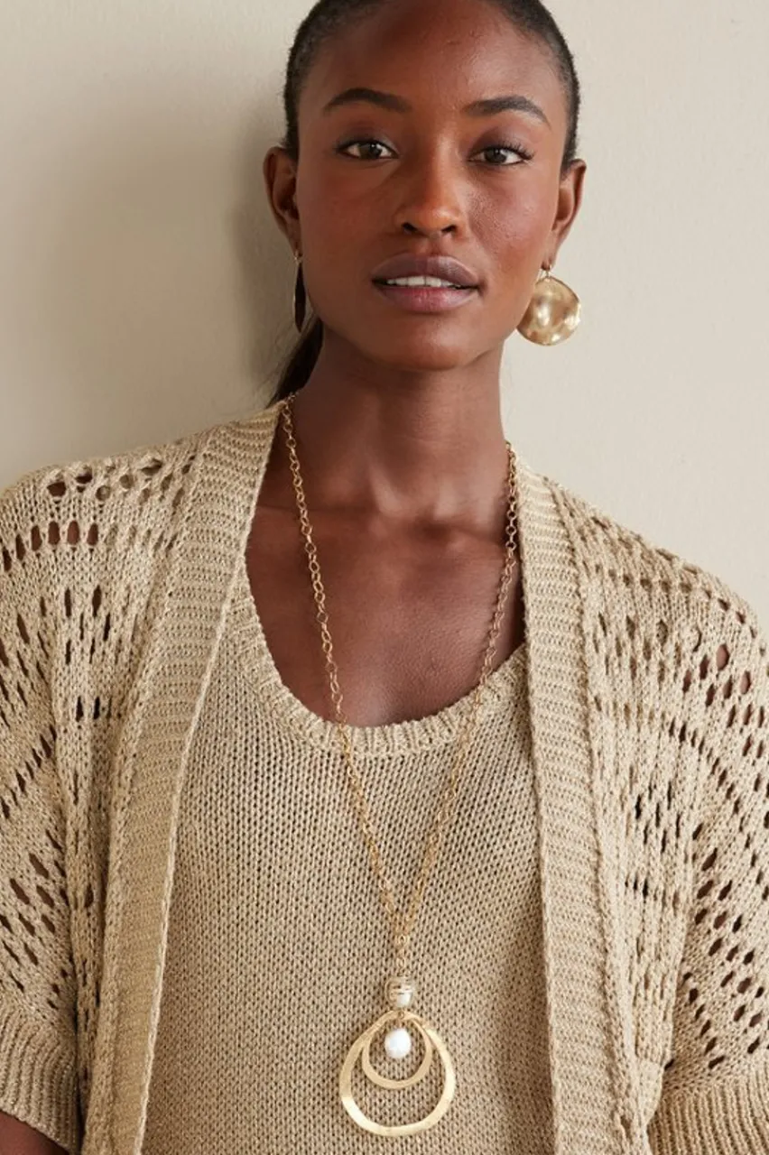Soft Surroundings Opaline Shimmer Cardigan- Tops|Sweaters & Cardigans