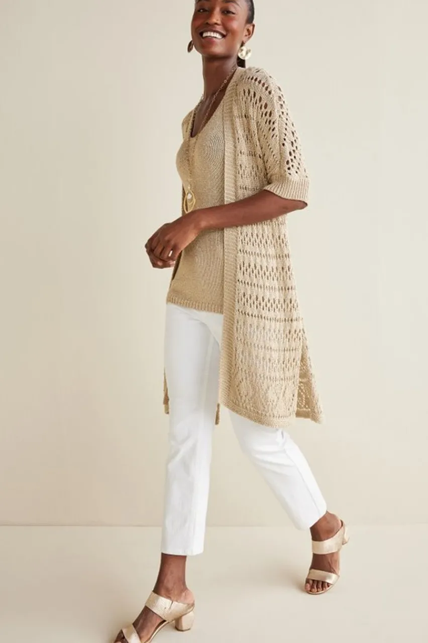 Soft Surroundings Opaline Shimmer Cardigan- Tops|Sweaters & Cardigans
