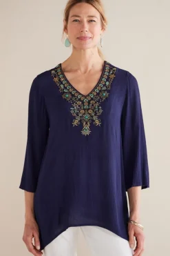 Soft Surroundings Paulina Gauze Pullover- Tops