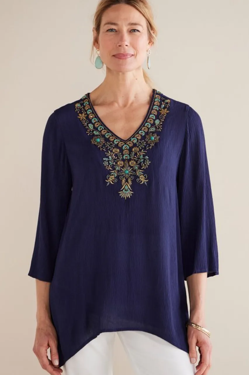 Soft Surroundings Paulina Gauze Pullover- Tops