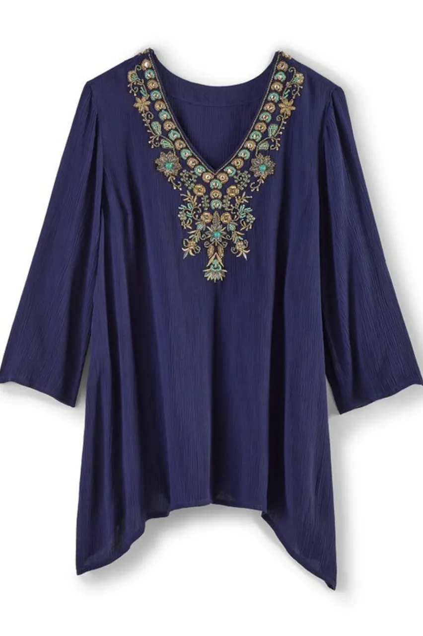 Soft Surroundings Paulina Gauze Pullover- Tops