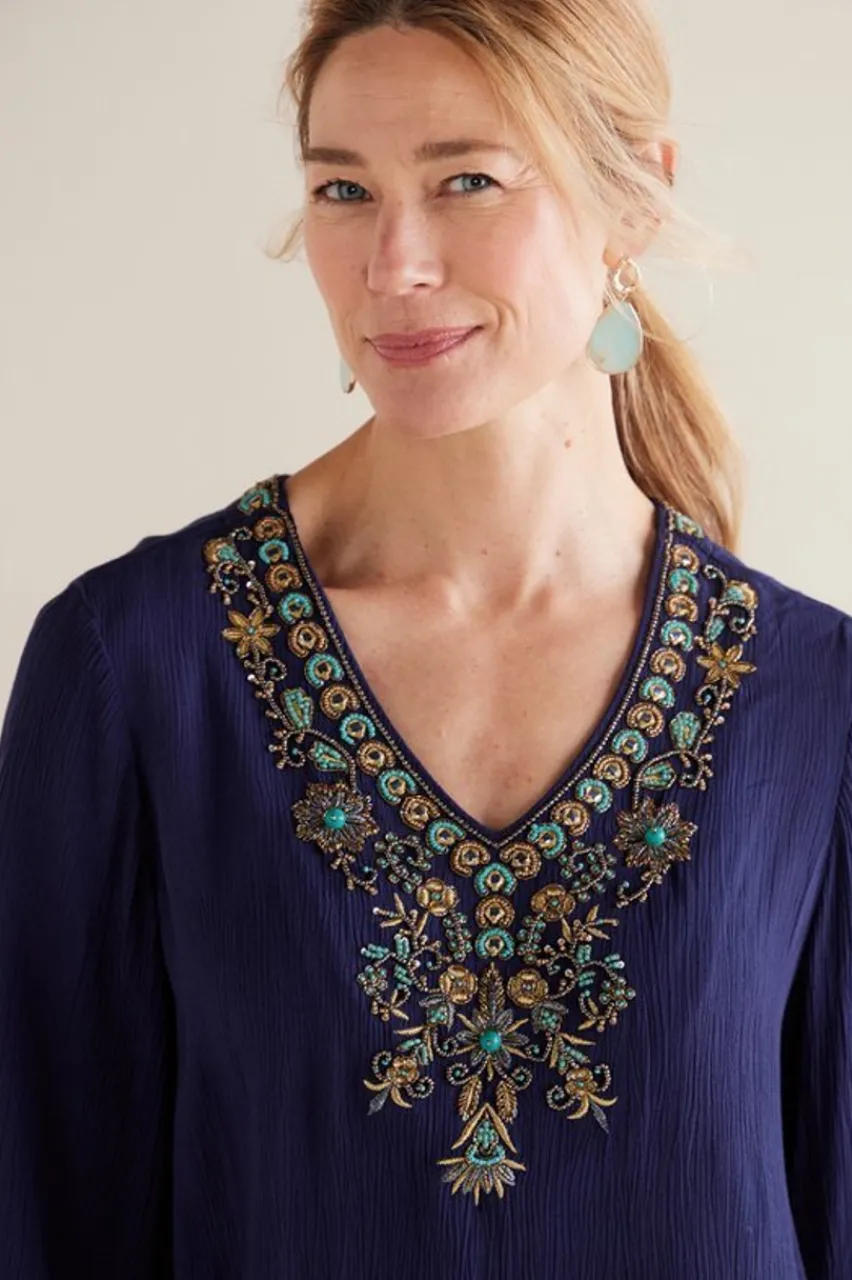 Soft Surroundings Paulina Gauze Pullover- Tops