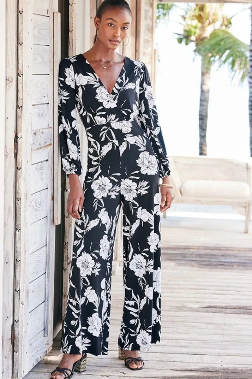 Soft Surroundings Penelope Long Sleeve Jumpsuit- Dresses|Jumpsuits