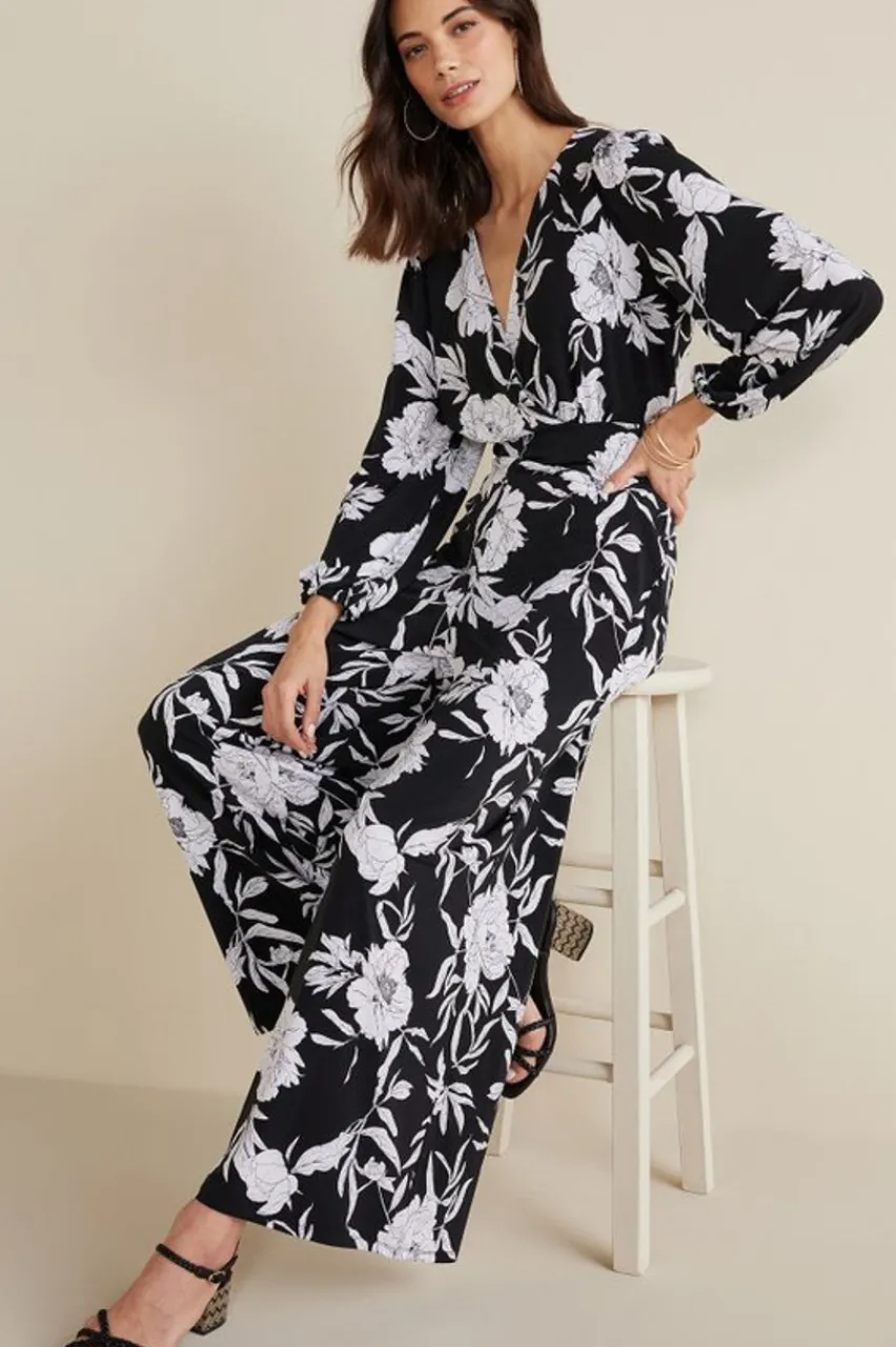Soft Surroundings Penelope Long Sleeve Jumpsuit- Dresses|Jumpsuits