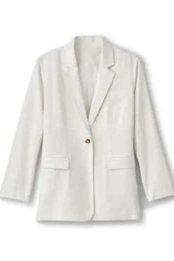 Soft Surroundings Portofino Linen Blend Boyfriend Blazer- Toppers|Dresses