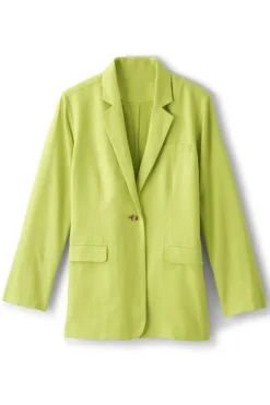 Soft Surroundings Portofino Linen Blend Boyfriend Blazer- Toppers|Dresses
