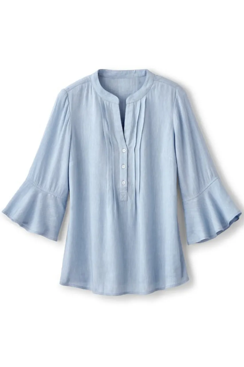 Soft Surroundings Raisa Linen Blend Top- Tops