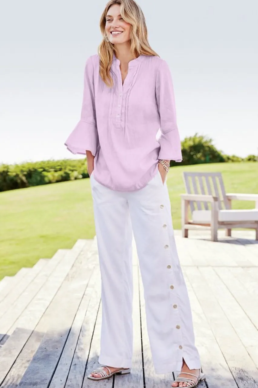 Soft Surroundings Raisa Linen Blend Top- Tops