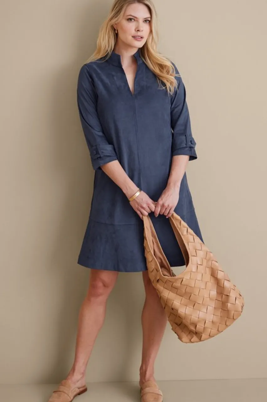 Soft Surroundings Rani Faux Suede Dress- Dresses