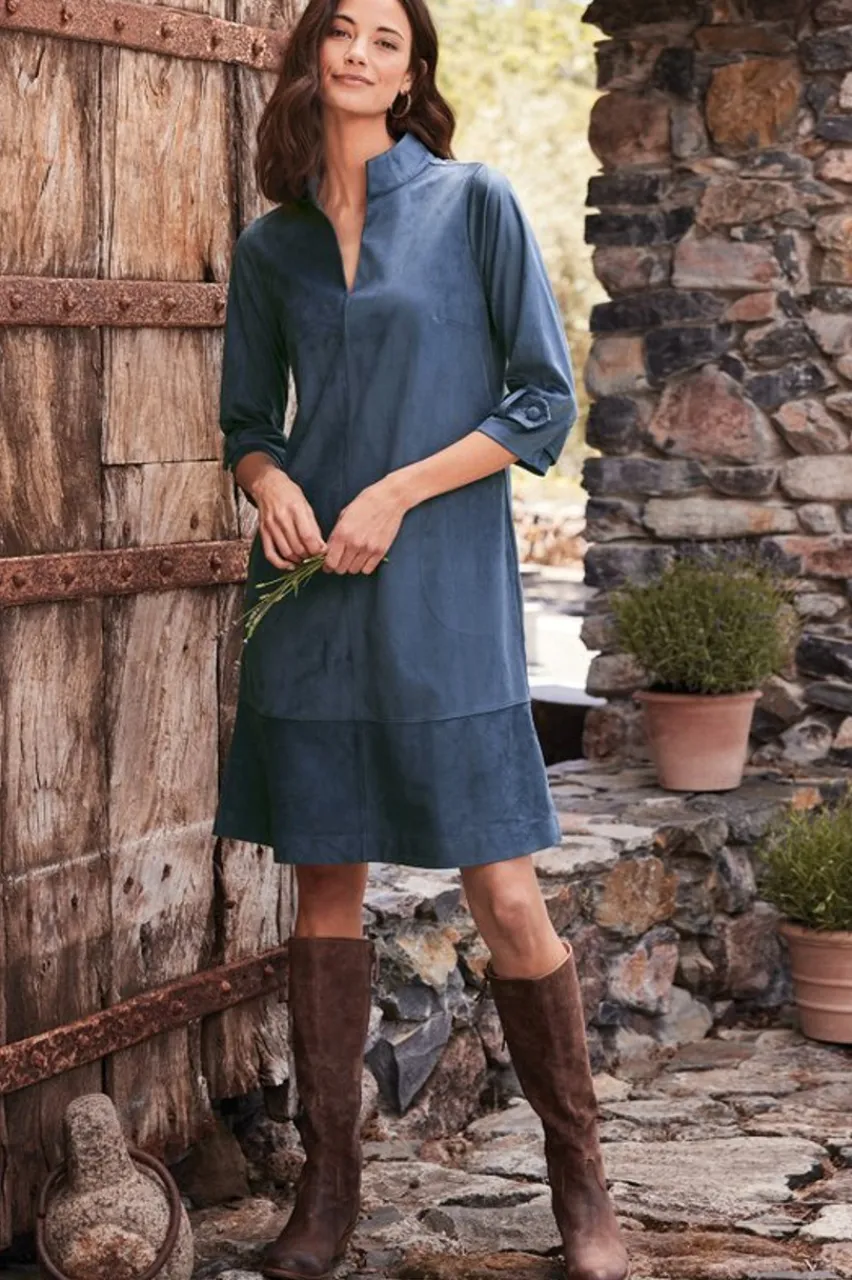 Soft Surroundings Rani Faux Suede Dress- Dresses
