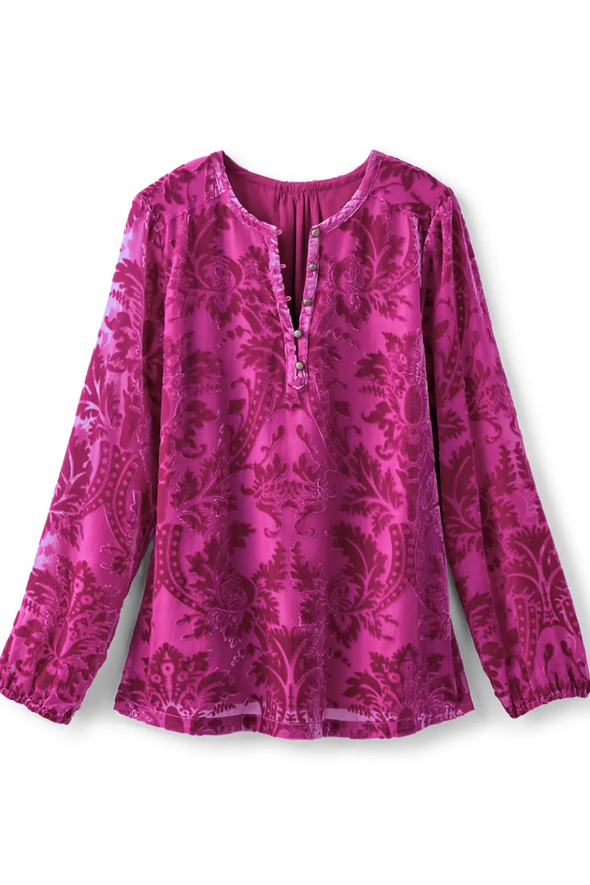 Soft Surroundings Reesha Velvet Top- Tops