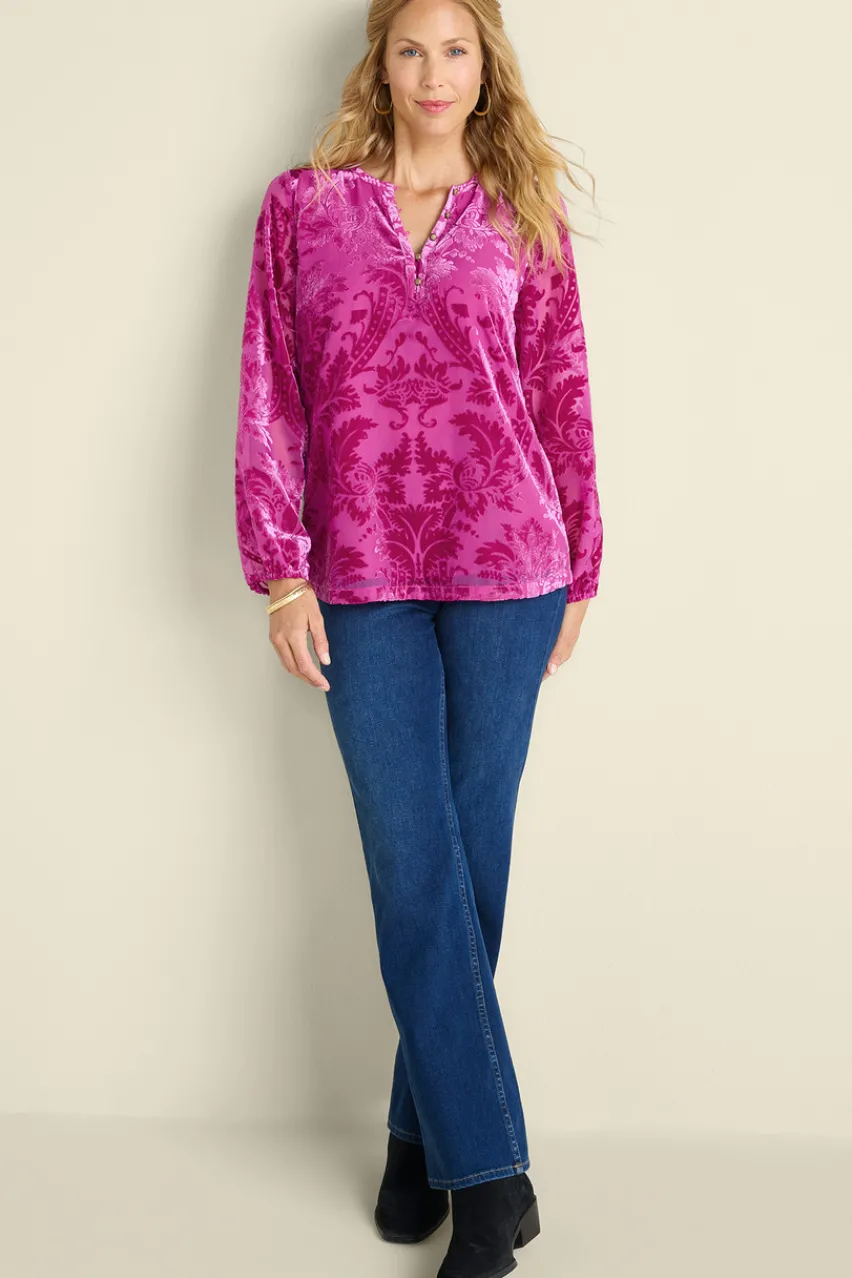 Soft Surroundings Reesha Velvet Top- Tops