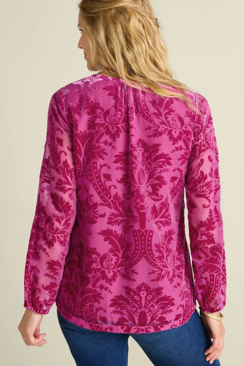 Soft Surroundings Reesha Velvet Top- Tops