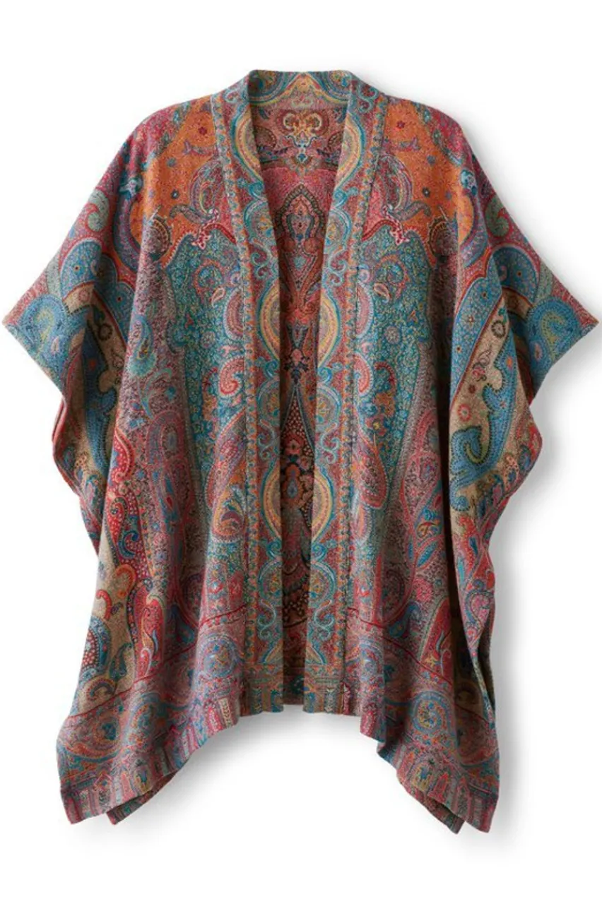 Soft Surroundings Rhea Woven Kimono Wrap- Scarves & Wraps