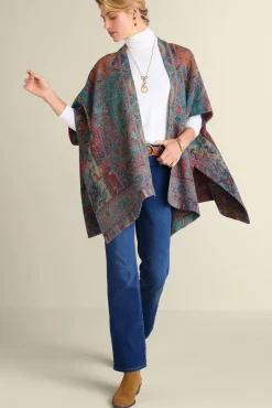 Soft Surroundings Rhea Woven Kimono Wrap- Scarves & Wraps