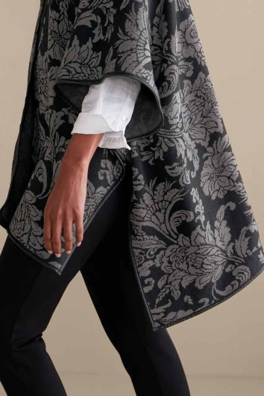 Soft Surroundings Rian Jacquard Ruana- Scarves & Wraps