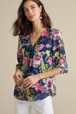 Soft Surroundings Samantha Georgette Top- Tops