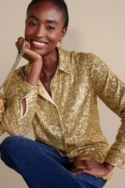 Soft Surroundings Sancerre Sequin Shirt- Tops