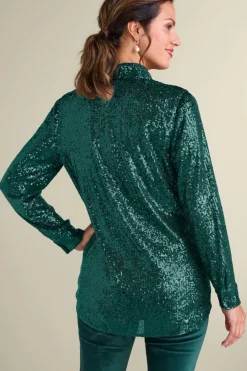 Soft Surroundings Sancerre Sequin Shirt- Tops