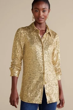 Soft Surroundings Sancerre Sequin Shirt- Tops